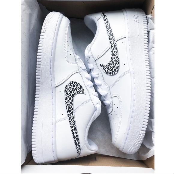 Custom Cheetah Print Air Force 1 Shoes - Picture 1 of 2